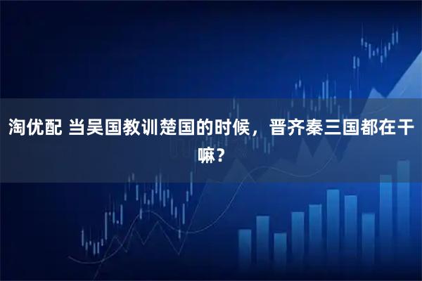 淘优配 当吴国教训楚国的时候，晋齐秦三国都在干嘛？
